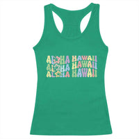 Aloha Hawaii Racerback Tank Top Flower Summer Hawaiian Island - Wonder Print Shop