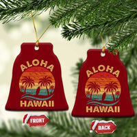 Aloha Hawaii Ceramic Ornament Retro Hawaiian Island Palm Beach Surfboard Surf - Wonder Print Shop