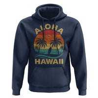 Aloha Hawaii Hoodie Retro Hawaiian Island Palm Beach Surfboard Surf - Wonder Print Shop