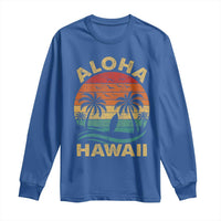 Aloha Hawaii Long Sleeve Shirt Retro Hawaiian Island Palm Beach Surfboard Surf - Wonder Print Shop