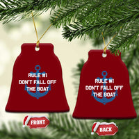 Funny Cruise Ceramic Ornament Rule #1 Dont Fall Off The Boat - Wonder Print Shop
