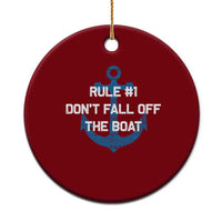 Funny Cruise Ceramic Ornament Rule #1 Dont Fall Off The Boat - Wonder Print Shop