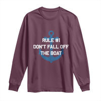 Funny Cruise Long Sleeve Shirt Rule #1 Dont Fall Off The Boat - Wonder Print Shop