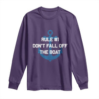 Funny Cruise Long Sleeve Shirt Rule #1 Dont Fall Off The Boat - Wonder Print Shop