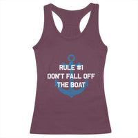 Funny Cruise Racerback Tank Top Rule #1 Dont Fall Off The Boat - Wonder Print Shop