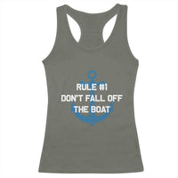 Funny Cruise Racerback Tank Top Rule #1 Dont Fall Off The Boat - Wonder Print Shop
