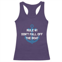 Funny Cruise Racerback Tank Top Rule #1 Dont Fall Off The Boat - Wonder Print Shop