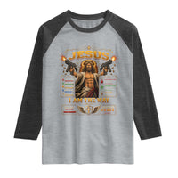 Jesus I Am the Way Character Stats RPG Books Raglan Shirt