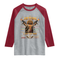 Jesus I Am the Way Character Stats RPG Books Raglan Shirt