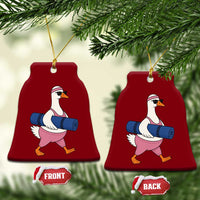 Yoga Goose Carrying Mat Ceramic Ornament Funny Yogi Workout Fitness Graphic