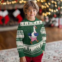Yoga Goose Carrying Mat Ugly Christmas Sweater Funny Yogi Workout Fitness Graphic