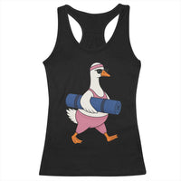 Yoga Goose Carrying Mat Racerback Tank Top Funny Yogi Workout Fitness Graphic