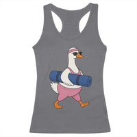 Yoga Goose Carrying Mat Racerback Tank Top Funny Yogi Workout Fitness Graphic