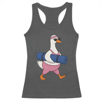 Yoga Goose Carrying Mat Racerback Tank Top Funny Yogi Workout Fitness Graphic