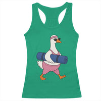 Yoga Goose Carrying Mat Racerback Tank Top Funny Yogi Workout Fitness Graphic