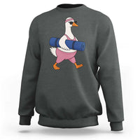 Yoga Goose Carrying Mat Sweatshirt Funny Yogi Workout Fitness Graphic