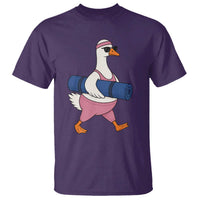 Yoga Goose Carrying Mat T Shirt Funny Yogi Workout Fitness Graphic
