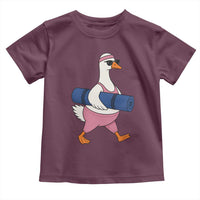 Yoga Goose Carrying Mat Toddler T Shirt Funny Yogi Workout Fitness Graphic