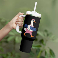 Yoga Goose Carrying Mat Tumbler With Handle Funny Yogi Workout Fitness Graphic