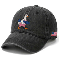 Yoga Goose Carrying Mat Washed Cotton Baseball Cap Funny Yogi Workout Fitness Graphic
