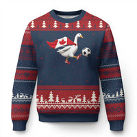 Canada Soccer Goose Ugly Christmas Sweater Canadian Flag Patriotic Football Fan Graphic
