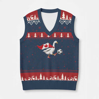 Canada Soccer Goose V-Neck Knit Sweater Vest Canadian Flag Patriotic Football Fan Graphic