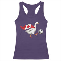Canada Soccer Goose Racerback Tank Top Canadian Flag Patriotic Football Fan Graphic