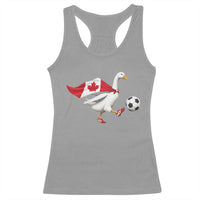 Canada Soccer Goose Racerback Tank Top Canadian Flag Patriotic Football Fan Graphic