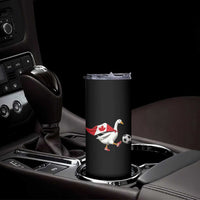 Canada Soccer Goose Skinny Tumbler Canadian Flag Patriotic Football Fan Graphic
