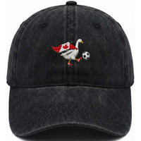 Canada Soccer Goose Washed Cotton Baseball Cap Canadian Flag Patriotic Football Fan Graphic