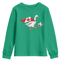 Canada Soccer Goose Youth Sweatshirt Canadian Flag Patriotic Football Fan Graphic