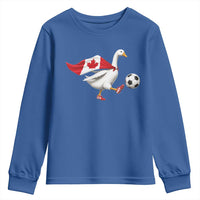 Canada Soccer Goose Youth Sweatshirt Canadian Flag Patriotic Football Fan Graphic