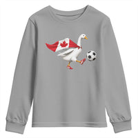Canada Soccer Goose Youth Sweatshirt Canadian Flag Patriotic Football Fan Graphic