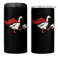 Morocco Soccer 4 in 1 Can Cooler Tumbler Funny Goose Wearing Moroccan Flag Patriotic Football Fan Graphic