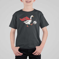Morocco Soccer T Shirt For Kid Funny Goose Wearing Moroccan Flag Patriotic Football Fan Graphic