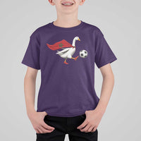 Morocco Soccer T Shirt For Kid Funny Goose Wearing Moroccan Flag Patriotic Football Fan Graphic