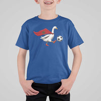 Morocco Soccer T Shirt For Kid Funny Goose Wearing Moroccan Flag Patriotic Football Fan Graphic