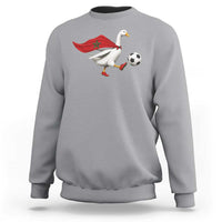 Morocco Soccer Sweatshirt Funny Goose Wearing Moroccan Flag Patriotic Football Fan Graphic