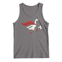Morocco Soccer Tank Top Funny Goose Wearing Moroccan Flag Patriotic Football Fan Graphic