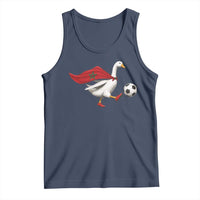 Morocco Soccer Tank Top Funny Goose Wearing Moroccan Flag Patriotic Football Fan Graphic