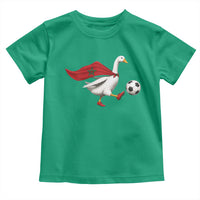 Morocco Soccer Toddler T Shirt Funny Goose Wearing Moroccan Flag Patriotic Football Fan Graphic