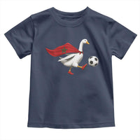 Morocco Soccer Toddler T Shirt Funny Goose Wearing Moroccan Flag Patriotic Football Fan Graphic