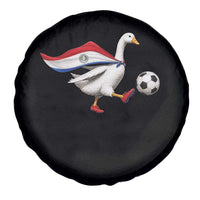 Funny Paraguay Soccer Spare Tire Cover Goose Wearing Paraguayan Flag Patriotic Football Fan Graphic