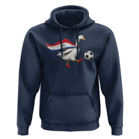 Funny Paraguay Soccer Hoodie Goose Wearing Paraguayan Flag Patriotic Football Fan Graphic