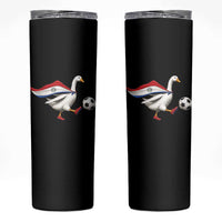 Funny Paraguay Soccer Skinny Tumbler Goose Wearing Paraguayan Flag Patriotic Football Fan Graphic