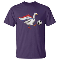 Funny Paraguay Soccer T Shirt Goose Wearing Paraguayan Flag Patriotic Football Fan Graphic