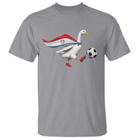 Funny Paraguay Soccer T Shirt Goose Wearing Paraguayan Flag Patriotic Football Fan Graphic