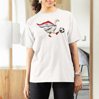 Funny Paraguay Soccer T Shirt For Women Goose Wearing Paraguayan Flag Patriotic Football Fan Graphic