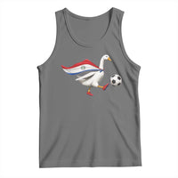 Funny Paraguay Soccer Tank Top Goose Wearing Paraguayan Flag Patriotic Football Fan Graphic