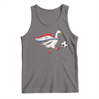 Funny Paraguay Soccer Tank Top Goose Wearing Paraguayan Flag Patriotic Football Fan Graphic